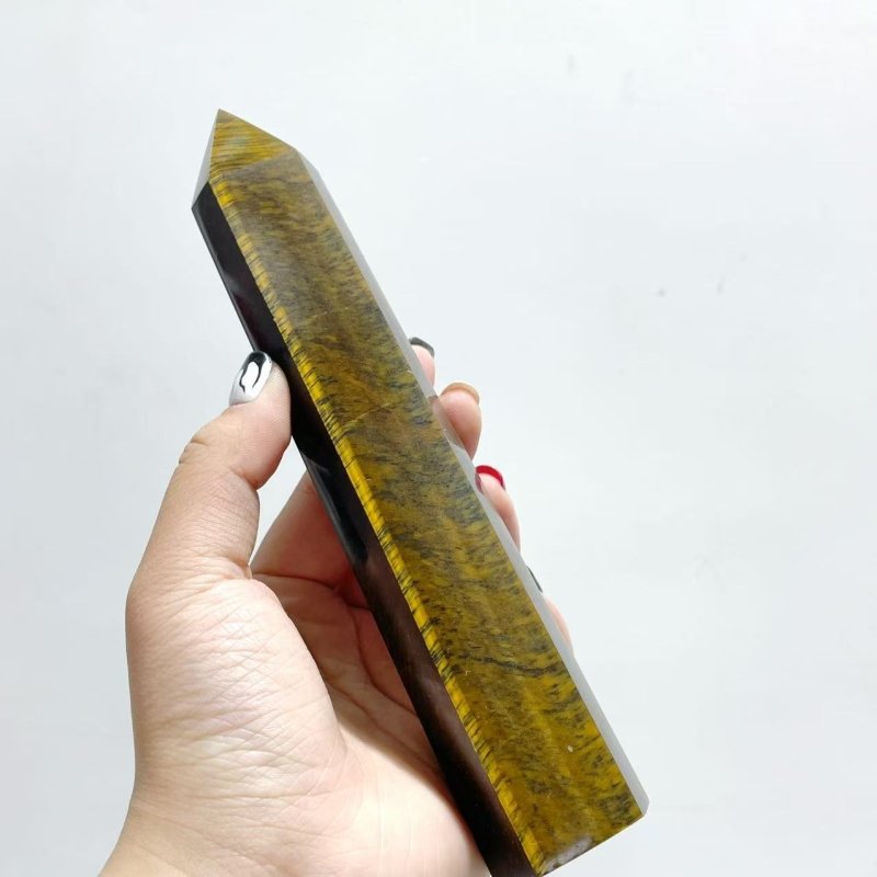 9 Pieces Tiger Eye Tower Points - Wholesale Crystals