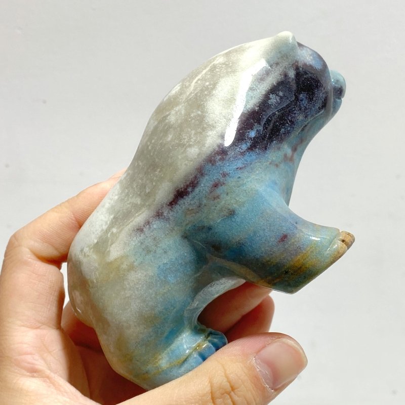 9 Pieces Trolleite Stone Bear Carving - Wholesale Crystals