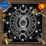 9 Sun Floral & Moon Phase Tarot Tablecloth - Wholesale Crystals
