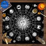 9 Sun Floral & Moon Phase Tarot Tablecloth - Wholesale Crystals
