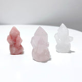 9 Types Crystal Cluster Rocket Shaped Carving Wholesale Pink Opal Obsidian - Wholesale Crystals