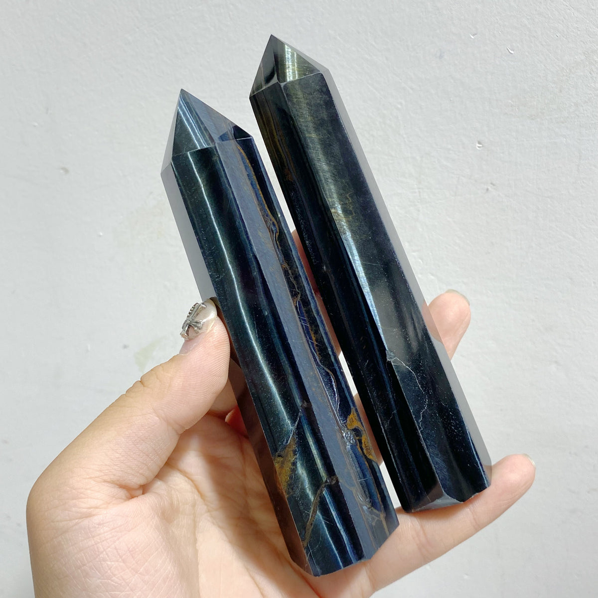 20 Pieces Fat Blue Tiger Eye Tower Points