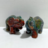 2 Pieces Large Ocean Jasper Elephant Carving