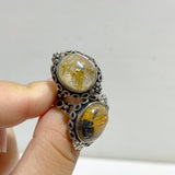 19 Pieces Golden Rutile Quartz Different Styles Ring