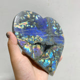 4 Pieces Large Labradorite Heart With Stand