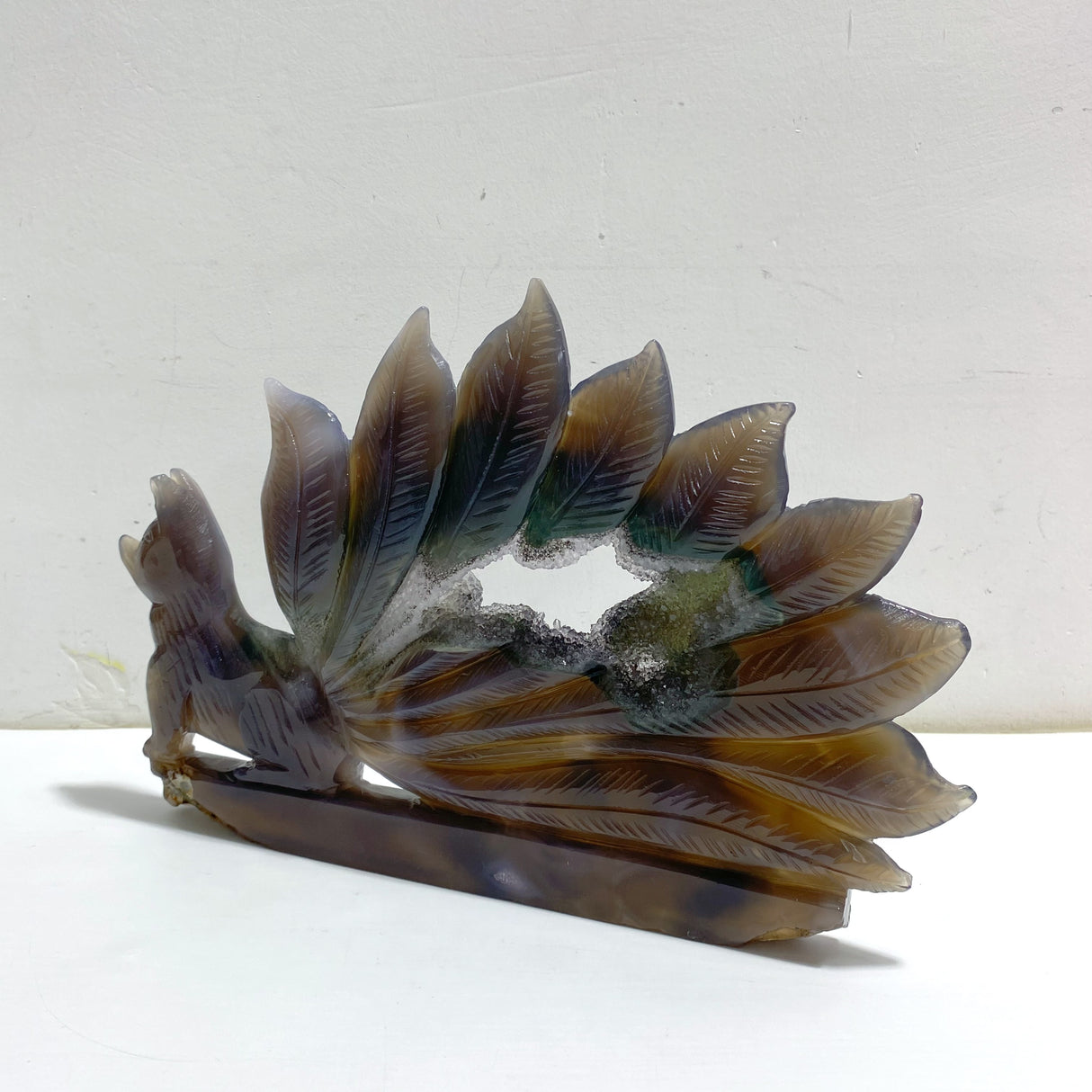 Geode Agate Druzy Nine-tailed Fox Carving #10