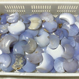 62 Pieces Blue Chalcedony Moon Carving (Sea Freight Only)