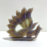 Beautiful Geode Druzy Agate Nine-tailed Fox Carving #7