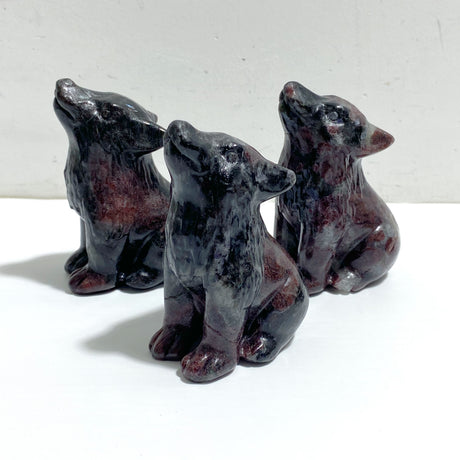 2 Types Wolf Carving Wholesale Green Jade Garnet