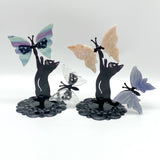 Mixed Materials Butterfly Wing Carving With Cat Stand Wholesale