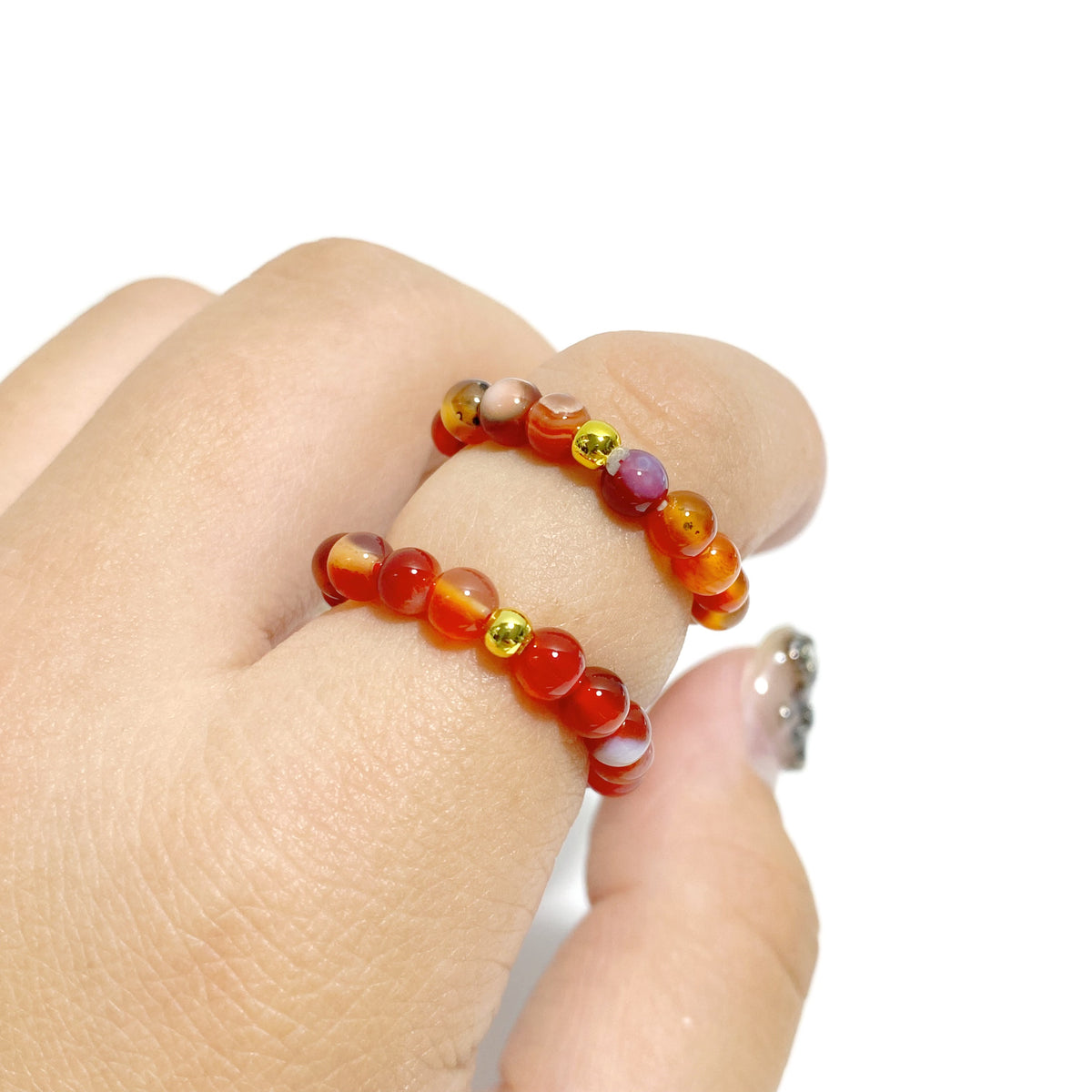 21 Types Crystal Beaded Rings Wholesale Tiger Eye Blue Aventurine