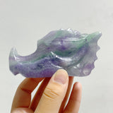 15 Pieces Rainbow Fluorite Dragon Head Carving