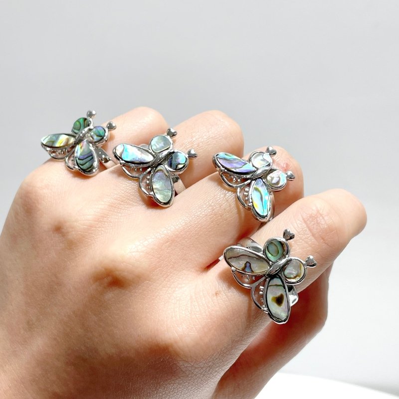 Abalone Shell Butterfly Shape Ring Wholesale - Wholesale Crystals