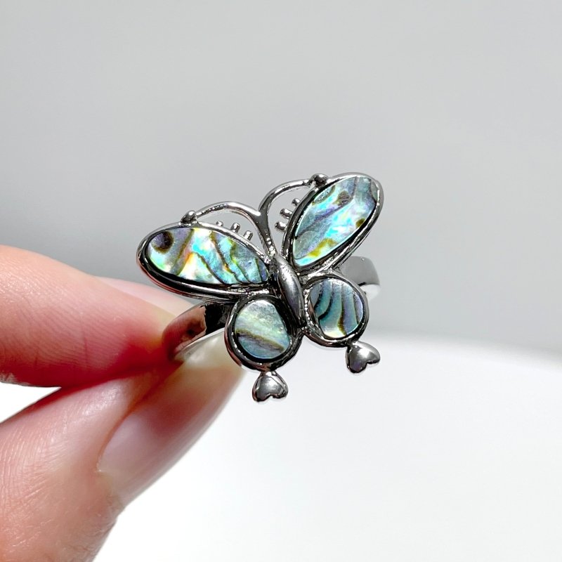 Abalone Shell Butterfly Shape Ring Wholesale - Wholesale Crystals