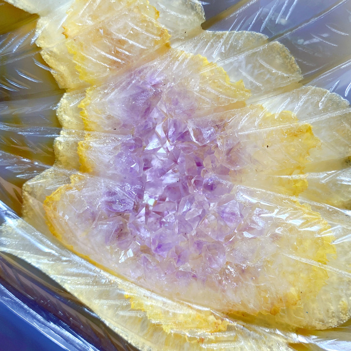 2 Pieces Geode Agate Druzy Nine-tailed Fox Carving #13