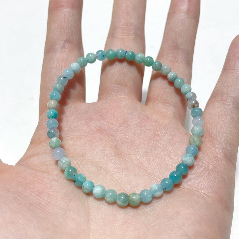 Amazonite Mixed Quartz Mini 4MM Beads Bracelet Wholesale - Wholesale Crystals