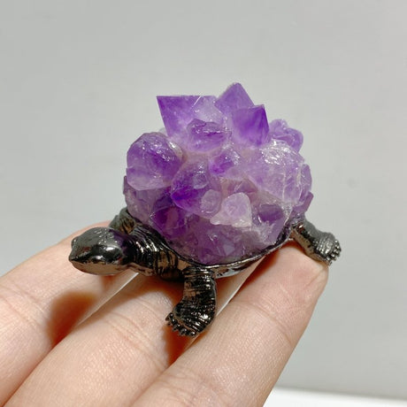 Amethyst Cluster Turtle Home Decorations -Wholesale Crystals