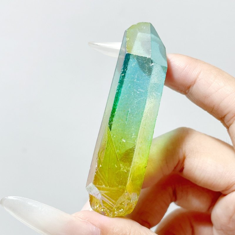 Aura Clear Quartz Rough Raw Point Wholesale - Wholesale Crystals