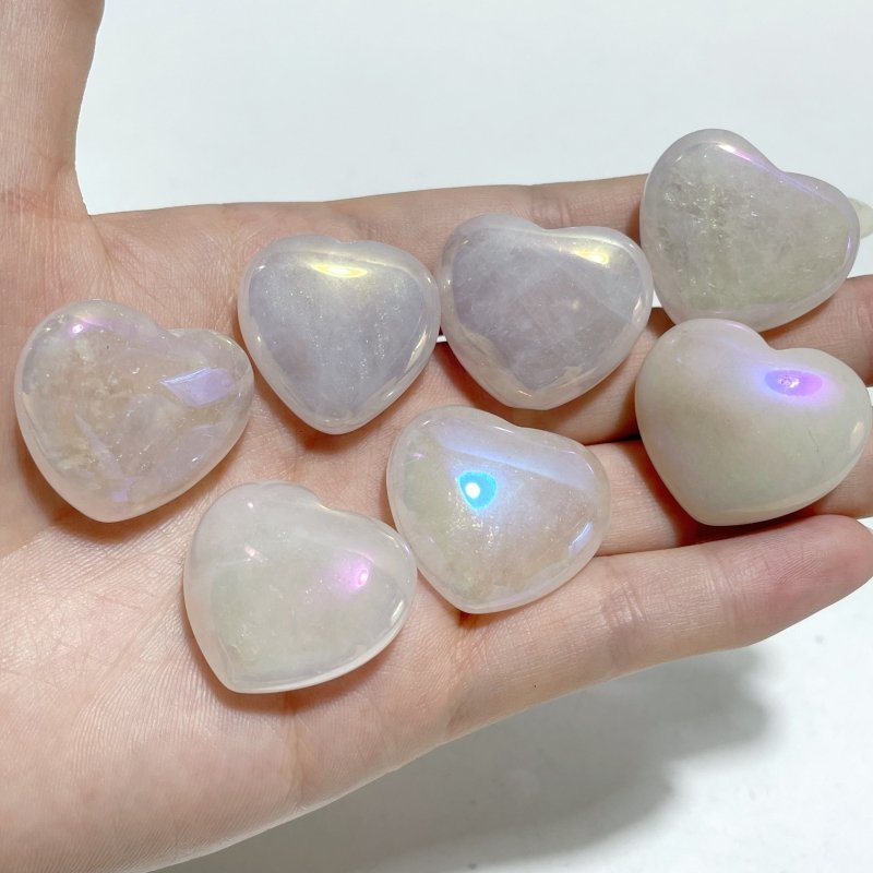 Aura Clear Quarz Heart Crystal Wholesale - Wholesale Crystals