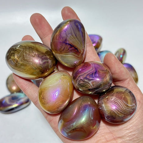 Aura Silk Agate Palm Stone Free Form Wholesale -Wholesale Crystals