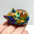 Aura Silver Sheen Obsidian Sleeping Cat Carving Wholesale - Wholesale Crystals