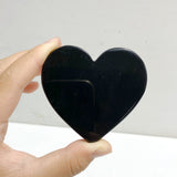 Black Obsidian Heart Wing Carving With Stand