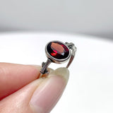 #B2 Silver Rings Wholesale Moonstone Golden Rutile Garnet Black Tourmaline Ring - Wholesale Crystals