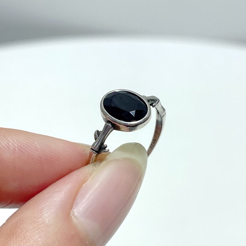 #B2 Silver Rings Wholesale Moonstone Golden Rutile Garnet Black Tourmaline Ring - Wholesale Crystals