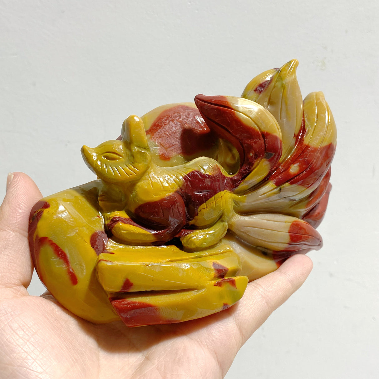 2 Pieces Mookaite Nine-tailed Fox Carving #3