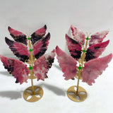 Rhodonite Mixed Quartz Butterfly Wing With Stand Wholesale (No.7-12)