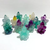 12 Pieces Beautiful Rainbow Fluorite Cluster Carving