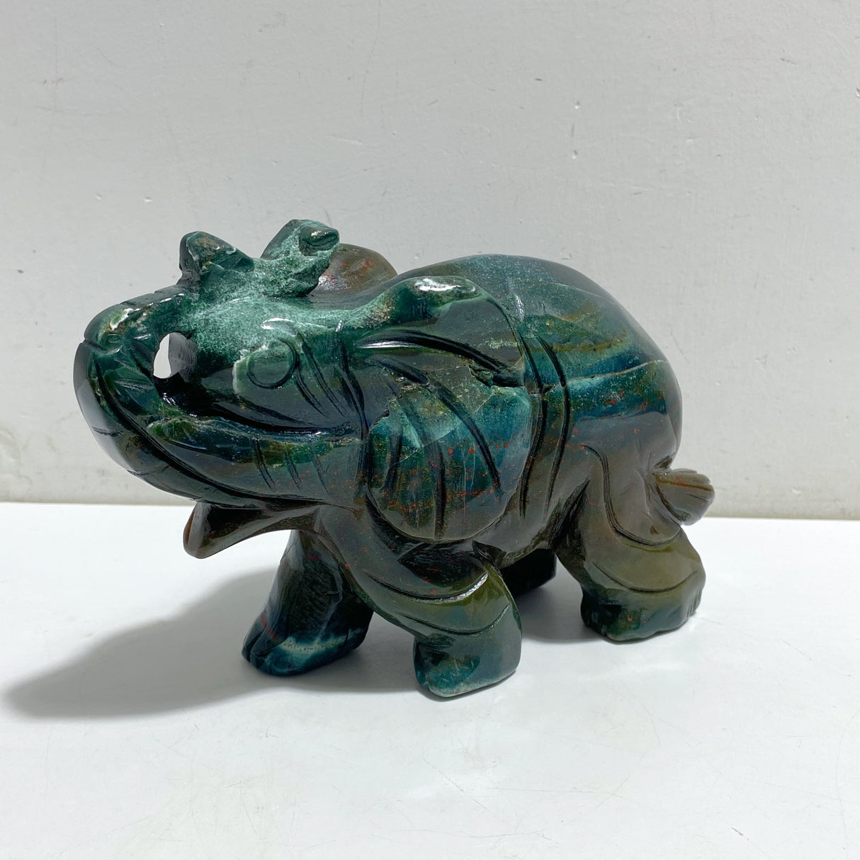 2 Pieces Ocean Jasper Elephants Carving