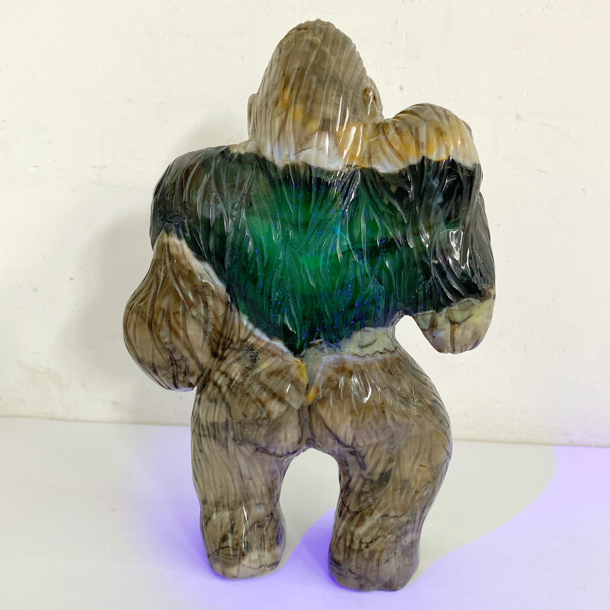 Unique Volcano Agate King Kong Ape Carving #9