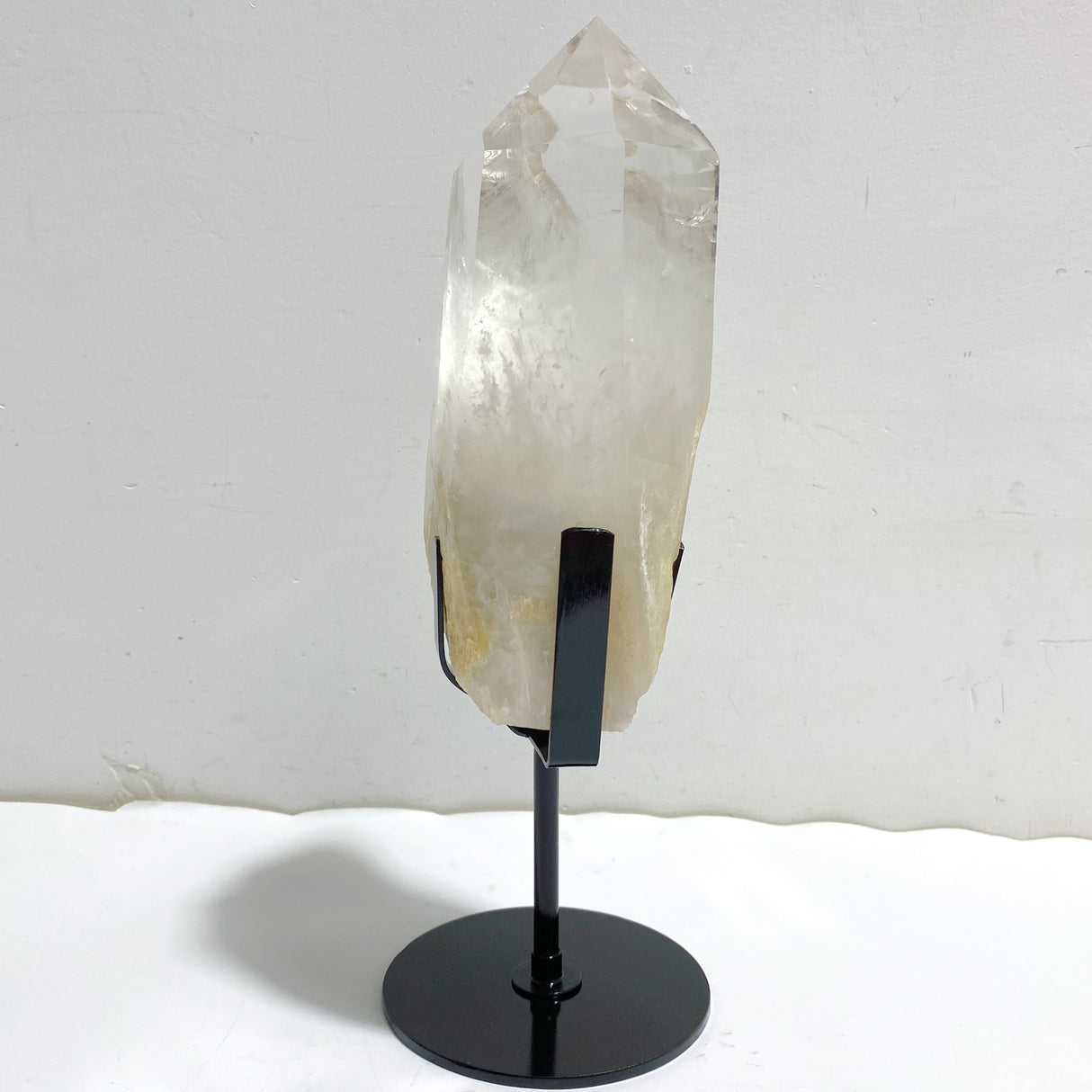 Large Clear Quartz Raw Bottom Double Point With Stand