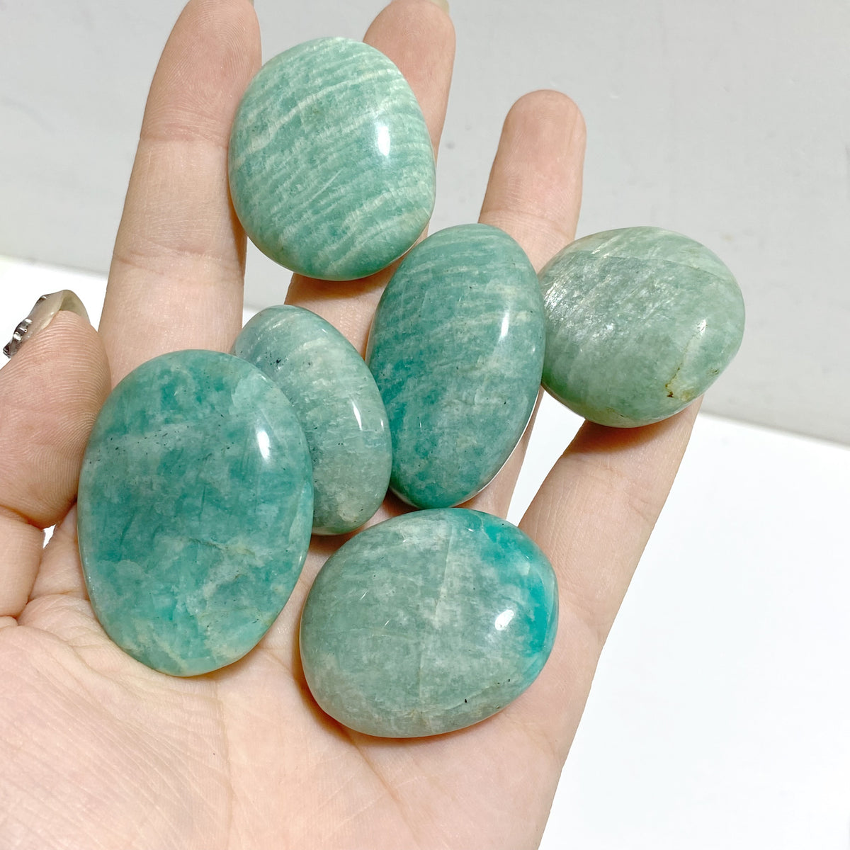 Normal Quality Small Amazonite Palm Stone Wholesale