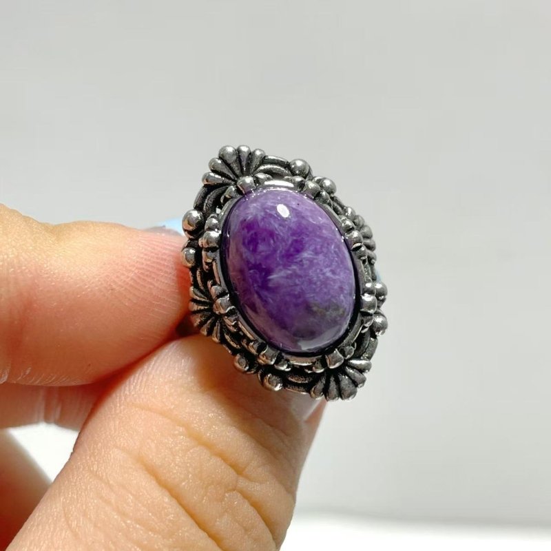 Beautiful 49 Pieces Charoite Different Styles Ring 1 - Wholesale Crystals