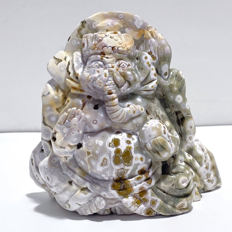 Beautiful 8th Vein Ocean Jasper Ganesha Carving - Wholesale Crystals