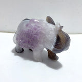 Beautiful Amethyst Mixed Geode Agate Druzy Elephant Animal Carving A04 - Wholesale Crystals
