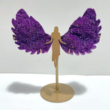 Beautiful Aura Quartz Cluster Angel Wing With Stand - Wholesale Crystals