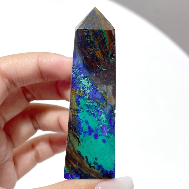 Beautiful Azurite mixed Malachite Point Tower Wholesale - Wholesale Crystals