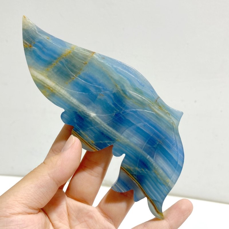 Beautiful Blue Onyx Butterfly Wing With Stand -Wholesale Crystals