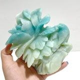 Beautiful Caribbean Calcite Bird&Flower Carving - Wholesale Crystals