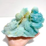 Beautiful Caribbean Calcite Two Dragons Playing with a Pearl Carving - Wholesale Crystals