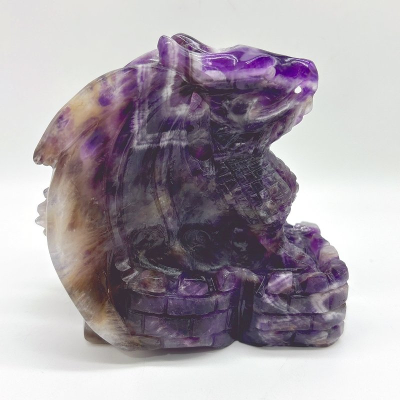 Beautiful Chevron Amethyst Dragon Castle Carving - Wholesale Crystals