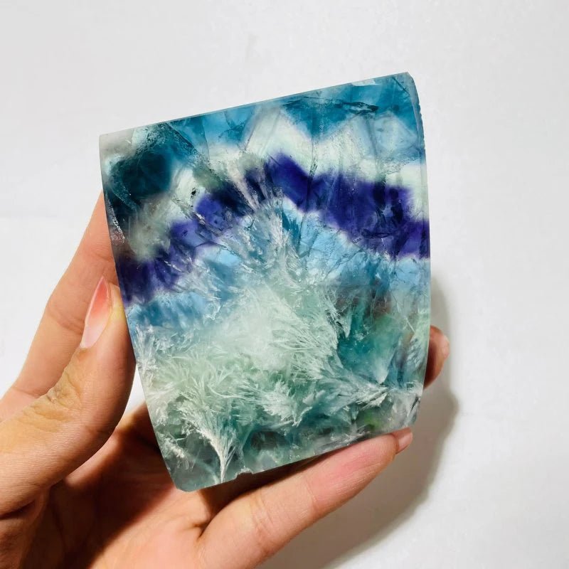 Beautiful Feather Fluorite Slab Wholesale - Wholesale Crystals