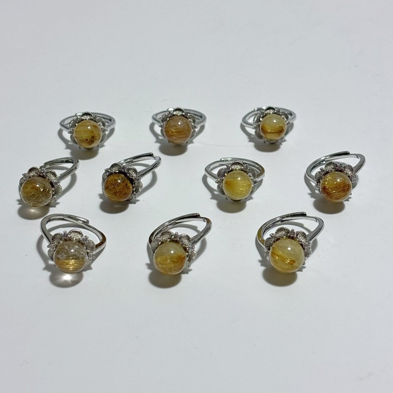 Beautiful Flowers Rutile Quartz Crystal Ring Wholesale - Wholesale Crystals