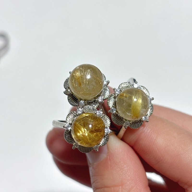 Beautiful Flowers Rutile Quartz Crystal Ring Wholesale - Wholesale Crystals