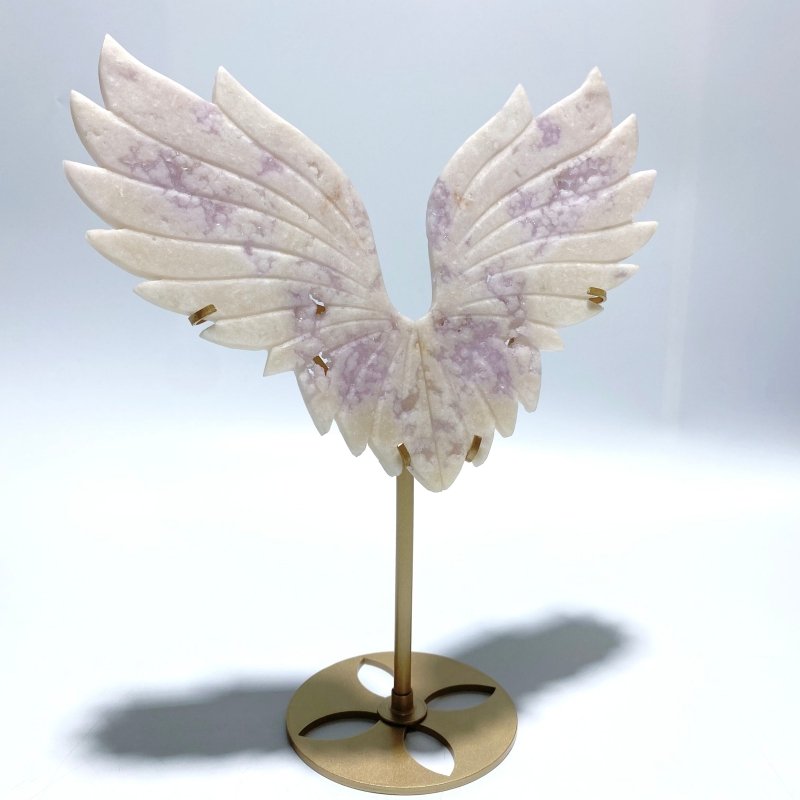 Beautiful Geode Druzy Agate Wing Carving With Stand - Wholesale Crystals