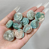 Beautiful Green Pink Sakura Flower Agate Flower Carving Wholesale - Wholesale Crystals
