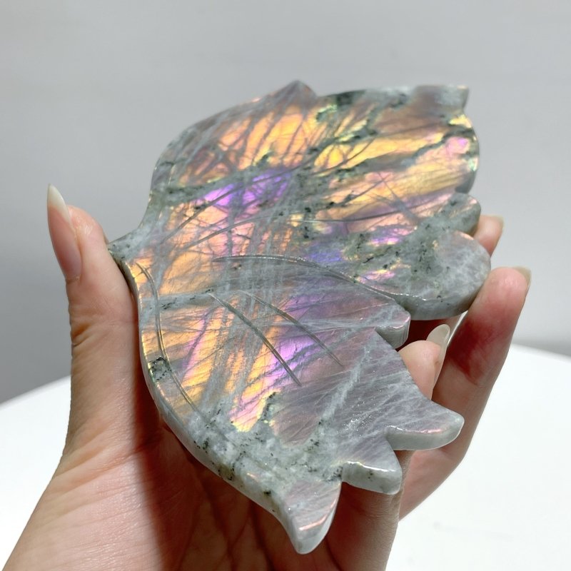 Beautiful Labradorite Butterfly Wing Carving With Stand - Wholesale Crystals